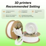 LOTACTREE Silk Pearl White PLA Filament, Silky Surface Silk Filament 1KG(2.2lbs), PLA Silk 3D Printer Filament 1.75mm +/-0.03mm Accuracy