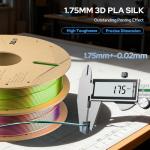 PLA Filament Bundle, 1.75mm Silk PLA Filament Tricolor Gradient PLA, 3D Printer Filament Dimensional Accuracy +/-0.02mm, 250g x 4 Spools,Fit for 3D Printers and 3D Pens