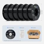 EONO3D PETG 3D Printer Filament 1.75mm Black 1KG*6(13.2lbs), Better Physical Strength and Layer Bonding Performance 3D Printing Filament,Dimensional Accuracy +/- 0.02mm,Fits for Most FDM 3D Printers