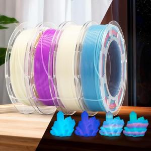 Arrange Lines PLA Filament Glow in Dark, Multicolor Rainbow 3D Printer Filament Bundle, 1.75MM Glow 3D Printing Filament for Most FDM 3D Printer, Gifts for 3D Printing Enthusiasts, 200g x 4 Spools