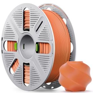 Matte PLA Filament with Quick-Swap Reusable Spool 1kg (2.2lbs), 1.75mm 3D Printing Filament, Compatible with Bambu Lab 3D Printers – Orange Red