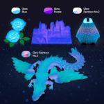 Arrange Lines PLA Filament Glow in Dark, Multicolor Rainbow 3D Printer Filament Bundle, 1.75MM Glow 3D Printing Filament for Most FDM 3D Printer, Gifts for 3D Printing Enthusiasts, 200g x 4 Spools