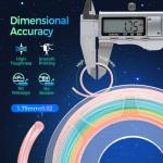 Arrange Lines PLA Filament Glow in Dark, Multicolor Rainbow 3D Printer Filament Bundle, 1.75MM Glow 3D Printing Filament for Most FDM 3D Printer, Gifts for 3D Printing Enthusiasts, 200g x 4 Spools