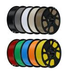 Kingroon PLA 3D Printer Filament, 10 Rolls, Dimensional Accuracy +/- 0.03 mm, 1kg Spool(2.2lbs), 1.75 mm 10KG Ten Colors (Black&White&Grey&Red&Blue&Green&Yellow&Beige&Orange&Wood Color)
