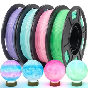 IEMAI PETG Filament 1.75mm Bundle, Translucent Multicolor Color Gradient 3D Printer Filament Up to 600mm/s Fast Printing, 250g × 4 Spools for Artistic Creations & Home Decor