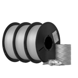 Nizzarra 3KG 3D Printer Filament PETG Filament 1.75mm Strong Toughness 3D Printing Filament Dimensional Accuracy +/- 0.02mm Fit Most FDM Printers, Grey