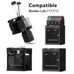 Bamboo Lab X1 Carbon, X1, X1C Hotend Complete Kit for X1 Series 3D Printer, Full Assembly Hardened Steel Hot End with Fan, Thermistor, Ceramic Heater, 0.6mm Nozzle, Extruder Heating Block Replacement