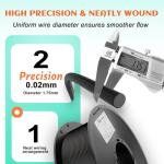 Nizzarra 3KG 3D Printer Filament PETG Filament 1.75mm Strong Toughness 3D Printing Filament Dimensional Accuracy +/- 0.02mm Fit Most FDM Printers, Grey