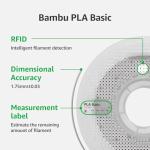 Bambu Lab Genuine Filament, 1.75mm PLA Wire Diameter Accuracy +/- 0.03 mm, RFID Included, No Mess Setup, Tangle-Free, with Genuine Reusable Spool, 1kg Black