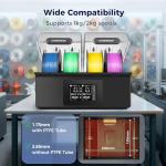 Comgrow SH03 4-Spool Filament Dryer Box, Dual 200W Heating Chambers, 85°C Max Temp, Auto Dehumidification, Fast Heat-Up, 99H Programmable Drying and Silent Sealed Storage for 1.75mm Filaments