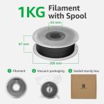 Bambu Lab Genuine Filament, 1.75mm PLA Wire Diameter Accuracy +/- 0.03 mm, RFID Included, No Mess Setup, Tangle-Free, with Genuine Reusable Spool, 1kg Black
