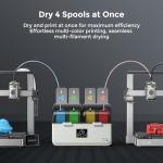 Creality Filament Dryer Box 4 Spools, Space Pi X4L Filament Storage Box, 200W PTC Heats Up to 75°C, Fast Drying Dual Heating Chambers, Moisture-Free Storage, for PLA, PETG, TPU, ABS