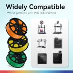 Kingroon PLA 3D Printer Filament, 10 Rolls, Dimensional Accuracy +/- 0.03 mm, 1kg Spool(2.2lbs), 1.75 mm 10KG Ten Colors (Black&White&Grey&Red&Blue&Green&Yellow&Beige&Orange&Wood Color)