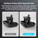 Creality Filament Dryer Box 4 Spools, Space Pi X4L Filament Storage Box, 200W PTC Heats Up to 75°C, Fast Drying Dual Heating Chambers, Moisture-Free Storage, for PLA, PETG, TPU, ABS