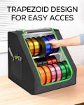 FANGSUN 3D Printer Filament Storage Box – Holds Up to 21 Spools, 2-Tier Filament Rack and Organizer Box with Stable Trapezoid Frame and Pockets for 3D Printing Enthusiasts in Home, Studio, or Workshop