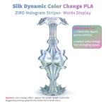 ZIRO PLA Filament 1.75mm, Glossy Multicolors 3D Printer Filament, Dyanmic Visual Effect, Fast Color Change Silk PLA Stripes Series, 2.2lbs Spool, Fit for Most 3D Printer, Hologram Stripes