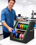 FANGSUN 3D Printer Filament Storage Box – Holds Up to 21 Spools, 2-Tier Filament Rack and Organizer Box with Stable Trapezoid Frame and Pockets for 3D Printing Enthusiasts in Home, Studio, or Workshop