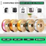 eSUN Silk PLA Filament Bronze Shinny 3D Printing PLA Filament 1.75mm Dimensional Accuracy +/- 0.03mm, 1kg Carboard Spool (2.2lbs) 3D Printer Filament, Bronze