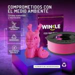 WINKLE PLA HD Fluorescent Filament 2.85 mm Electric Pink, 1 kg Spool, 3D Printer Filament Compatible with FDM Printers, 3D Printing Materials, Dimensional Accuracy +/- 0.05 mm, Easy to Print