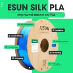 eSUN Silk PLA Filament Bronze Shinny 3D Printing PLA Filament 1.75mm Dimensional Accuracy +/- 0.03mm, 1kg Carboard Spool (2.2lbs) 3D Printer Filament, Bronze