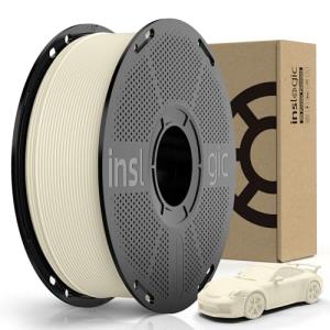 Inslogic Matte PLA Filament 1.75mm 3D Printer Filament, Fine Matte Texture & High Precision, Dimensional Accuracy +/- 0.02mm, 1kg Spool (2.2lbs) Fit Most FDM 3D Printers, Bone White