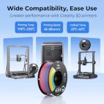Creality PLA+ Filament 1.75mm Rainbow 4KG, 3D Printer Filament 4 Pack 1kg Cardboard Spool, Strong Toughness, No-Tangling, Accuracy +/-0.02mm, Multi-Color 3D Printing Filament for Most FDM Printers