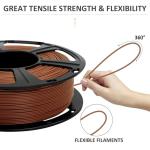 GEEETECH Matte PLA Filament 1.75mm Brown, 1kg Spool (2.2 lbs) 3D Printer Filament Matte Surface Texture & Low Warping, Dimensional Accuracy +/- 0.02 mm, Fit Most FDM Printers