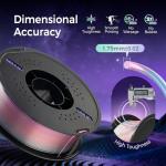 PETG Filament Gloss Black 1kg, Durability 3D Printer Filament, High Strength, Low Odor, Low Warping, Vacuum Sealed for FDM Printers, Perfect for Functional Parts, Outdoor Gear, or Daily Organizers