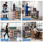 LLDDHHWW 3D Printer Stand Filament Storage Rack 4-Tier 3D Printer Table with Wheels, Heavy Duty 3D Filaments Storage Shelf Printers Cart for Workshop, Studio, Garage