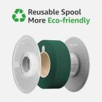 Bambu Lab PLA Matte Filament 1.75mm 1kg Spool - PLA 3D Printer Filament, Smooth Finish, Low Warp, Easy to Print, Compatible with Bambu Lab & Most FDM 3D Printers - Charcoal (11101) - Spool