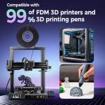 PETG Filament Gloss Black 1kg, Durability 3D Printer Filament, High Strength, Low Odor, Low Warping, Vacuum Sealed for FDM Printers, Perfect for Functional Parts, Outdoor Gear, or Daily Organizers