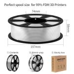 GAINTARM 3D Printer Filament,Clear PLA Filament 1.75mm,Neatly Wound Transparent PLA 1kg Spool (2.2lbs),Dimensional Accuracy +/- 0.02 mm, Fit Most FDM 3D Printers