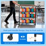 LLDDHHWW 3D Printer Stand Filament Storage Rack 4-Tier 3D Printer Table with Wheels, Heavy Duty 3D Filaments Storage Shelf Printers Cart for Workshop, Studio, Garage