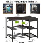3D Printer Table with Filament Storage, 3-Tier 3D Printer Stand with Power Outlet & Drawer, Heavy Duty 3D Printer Rack for Workshop Studio Office (Black)
