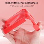 3DHojor TPU Filament 1.75mm TUP95A 3D Printer Filament Flexible Soft 3D Filament 1KG*2 Bundle fit Most FDM 3D Printers Dimensional Accuracy +/- 0.03 mm-Transparent Red/Blue