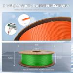 3DHoJor 3D Printing Filament Basic PLA Filament Bundle 1.75mm Cardboard Spool Dimensional Accuracy +/- 0.03 mm Fit Most 3D FDM Printer 1KG*2 spools-Green+Orange