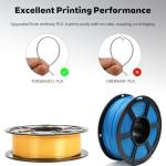 Clear Sky Blue Glow in The Dark 1.75mm PLA Filament with Smooth Surface, Bright Luminous Blue 3D Printer Filament, 1kg (2.2lbs) Plastic Spool 3D Printing PLA Filament Rod