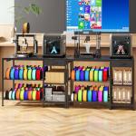 3D Printer Table with Filament Storage, 3-Tier 3D Printer Stand with Power Outlet & Drawer, Heavy Duty 3D Printer Rack for Workshop Studio Office (Black)