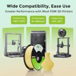 Creality Colorful Soleyin Ultra PLA 3D Printer Filament 1.75mm, 300mm/s Speed, +/-0.02mm Accuracy, Quick Cooling & Shaping, 1kg Spool (2.2lbs), Black + Pineapple Yellow Combo