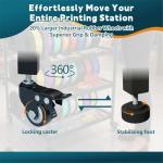 ARTINRACK 2026 Upgraded AC4 Heavy Duty 3D Printer Table Stand with High Density Polymer Vibration Damping Pads, 4 Tier 3d Filament Storage Rack with Wider Wheels for Home Office, Workshop Studio
