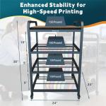 ARTINRACK 2026 Upgraded AC4 Heavy Duty 3D Printer Table Stand with High Density Polymer Vibration Damping Pads, 4 Tier 3d Filament Storage Rack with Wider Wheels for Home Office, Workshop Studio