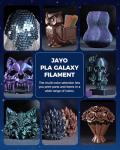 JAYO Galaxy PLA 3D Printer Filament 1.75mm, Glitter Sparkle PLA Colorful Twinkling, 250g Spool, 4 Rolls, 1kg, Galaxy Green, Black, Purple, Brown for FDM Printer