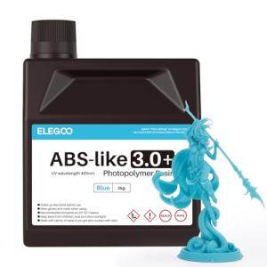 ELEGOO ABS-Like Resin 3.0 Plus, 3D Printer Resin with Low Viscosity and High Precision, 405nm Rapid UV-Curing Photopolymer Resin, 3D Resin for LCD/DLP 3D Printing, Blue 2000G