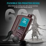 SUNLU Flexible 3D Printer Resin, 66A 3D Printing Resin for Printing Soft and Flexible Items, Bendable and Not Brittle, Fast Curing 405nm UV Photopolymer Resin. 1000G Gray