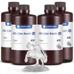 ANYCUBIC 3D Printer Resin Bundle, ABS-Like 3.0 Resin for 8K/14K/16K 3D Printing, Strong Strength, High Precision, Low Odor, Wide Compatibility for All LCD Resin 3D Printers (Clear, 4kg)