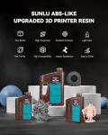 SUNLU Upgraded 2KG ABS Like Resin for 3D Printer, 405nm UV-Curing Resin LCD/DLP/SLA 3D Printers, High Compatibility 3D Printer Resin, 2000G Grey