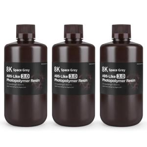 ELEGOO 8K ABS-Like Resin 3.0, Photopolymer Resin UV Curing 405nm, Upgraded ABS 3D Printing Resin, Higher Precision, Lower Shrinkage 3D Resin for LCD/MSLA/DLP 3D Printer, Space Grey 3000G