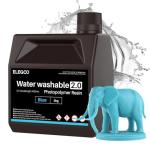 ELEGOO Water Washable Resin 2.0, 405nm UV-Curing 3D Printer Resin with Lower Viscosity, Higher Toughness, Compatible with Saturn Mars Jupiter MSLA DLP LCD 3D Printers, Blue 2KG