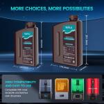 SUNLU 2KG Water-Washable ABS-Like Resin, Combines Toughness & Easy Wash, Non-Brittle High Precision Resin with Low Shrinkage & Fast Curing, for Most LCD/DLP/SLA 3D Printers, 2000G Grey