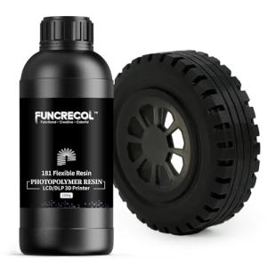FUNCRECOL Flexible 3D Printer Resin, Impact-Durable Resin with Upgraded Tough Resin, 405nm UV-Curing Resin for MSLA/DLP/LCD 3D Printers,High Precision Resin for Engineering & Miniatures(Black 1KG)